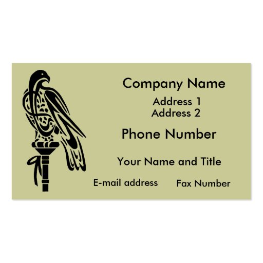 Falcon on Block Perch Business Cards (front side)