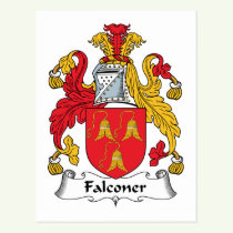 Falconer Family Crest Postcard