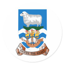 Falkland Islands Coat of Arms Round Stickers