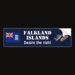 Falkland Islands Flag Map Text Bumper Sticker