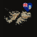 Falkland Islands Flag Heart Map Fitted AA T-Shirt
