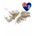 Falkland Islands Flag Heart and Map T-Shirt