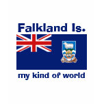 Falkland Islands Flag + Map + Text T-Shirt