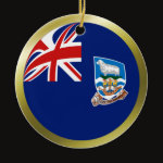 Falkland Islands Fisheye Flag Ornament