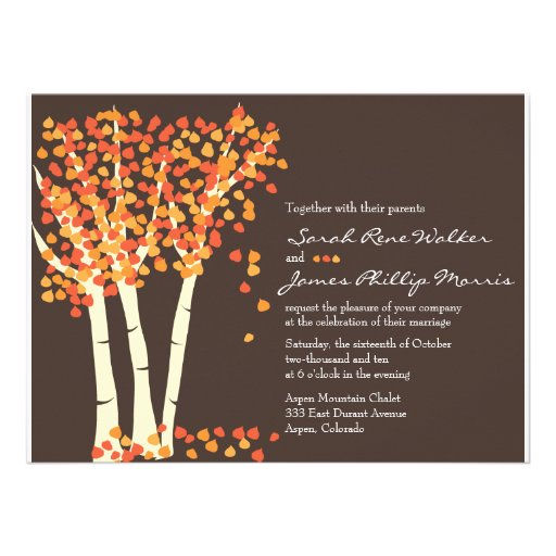 Fall Aspen Tree Wedding Invitation