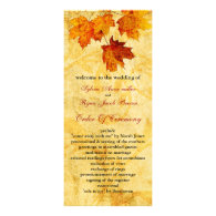 fall autumn brown leaves wedding program personalized rack card