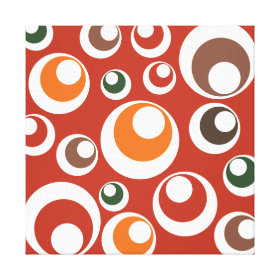 Fall Autumn Earth Tones Circles Dots Pattern Gallery Wrapped Canvas