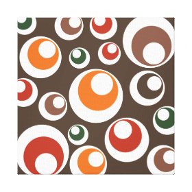 Fall Autumn Earth Tones Circles Dots Pattern Stretched Canvas Print