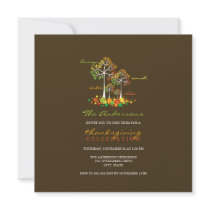 Fall / Autumn Family Tree Thanksgiving Invitation