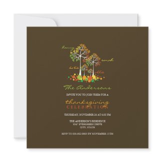 Fall / Autumn Family Tree Thanksgiving Invitation