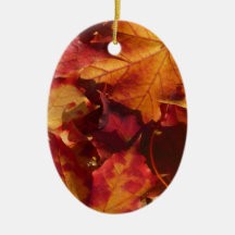 Fall Autumn Leaves Christmas Ornament