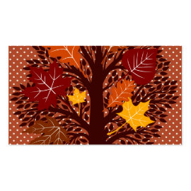 Fall Autumn Leaves Tree November Harvest Business Card Templates