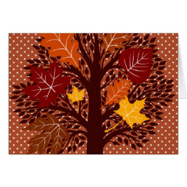 Fall Autumn Leaves Tree November Harvest Cards