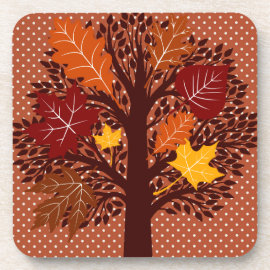 Fall Autumn Leaves Tree November Harvest Drink Coaster