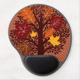 Fall Autumn Leaves Tree November Harvest Gel Mouse Pads