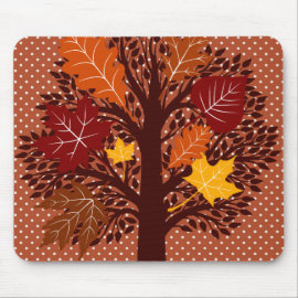 Fall Autumn Leaves Tree November Harvest Mouse Pads