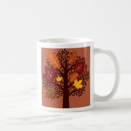 Fall Autumn Leaves Tree November Harvest Coffee Mugs
