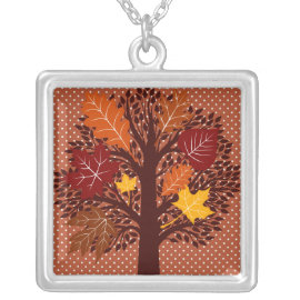 Fall Autumn Leaves Tree November Harvest Necklaces