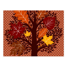 Fall Autumn Leaves Tree November Harvest Post Cards