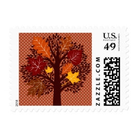 Fall Autumn Leaves Tree November Harvest Stamp