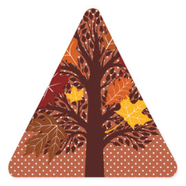 Fall Autumn Leaves Tree November Harvest Triangle Sticker