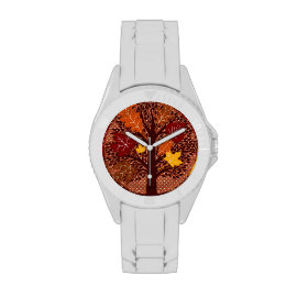 Fall Autumn Leaves Tree November Harvest Wrist Watch