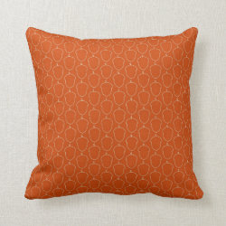 Fall Autumn Orange Acorn Nuts Outline Pattern Throw Pillow