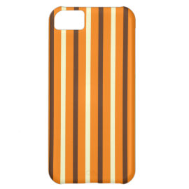 Fall Autumn Orange Brown Cream Striped Pattern iPhone 5C Cover