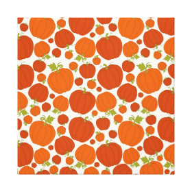Fall Autumn Orange Pumpkins Pattern Canvas Print