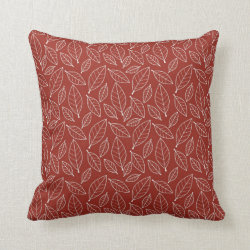 Fall Autumn Red Leaf Leaves Pattern Throw Pillows
