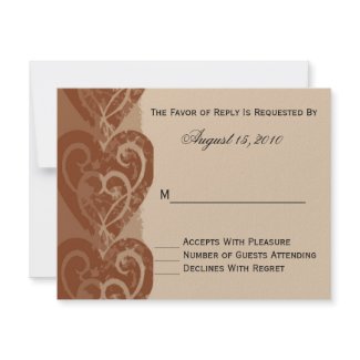 Fall/Autumn Wedding Invitation RSVP Card invitation