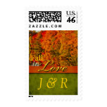 Fall  Autumn Wedding Monogram Stamps Postage