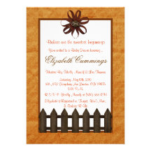 fall Baby Shower invite cute sweet orange fun