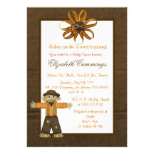 fall Baby Shower invite cute sweet orange fun