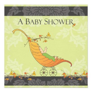 Fall Baby Shower | Leaf Carriage Announcement