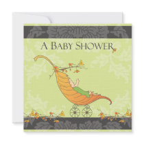 Fall Baby Shower | Leaf Carriage Announcement