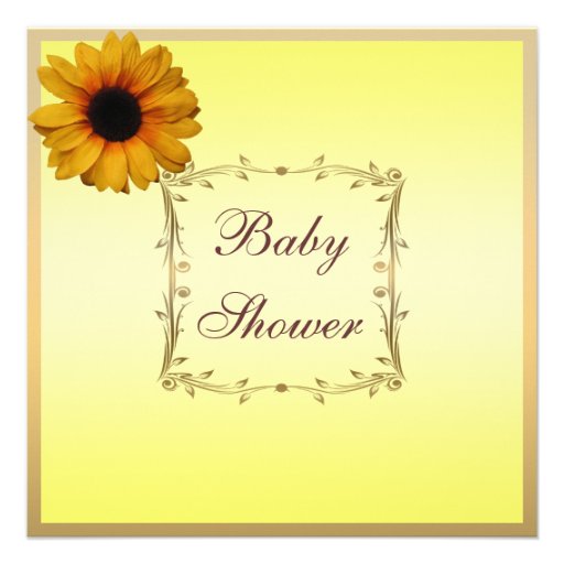 Fall Baby Shower Sunflowers, Crib & Crow Personalized Announcement