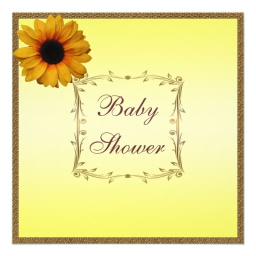 Fall Baby Shower Sunflowers, Crib & Crow Personalized Invites