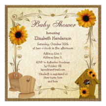 Fall Baby Shower Sunflowers, Crib & Crow Personalized Invitations