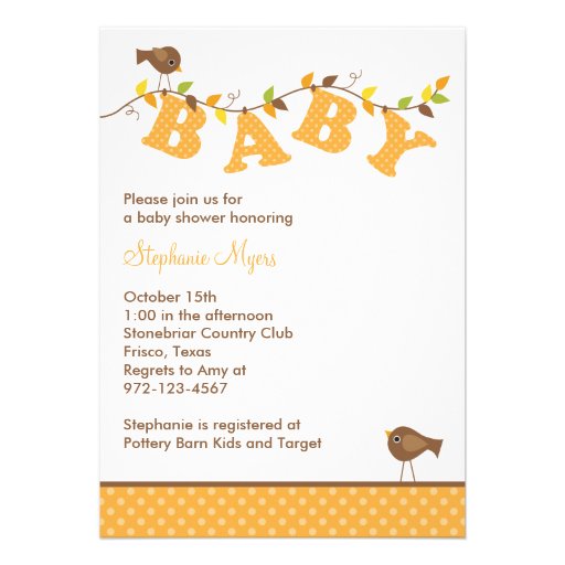 Fall Baby Vine Invitations