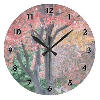Fall Leaves Personalized Wall Clock