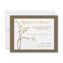 Fall Bittersweet Wedding RSVP Card Announcement