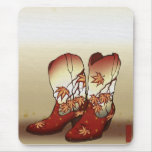 Fall Boots with Maple Leaf Motif mousepads