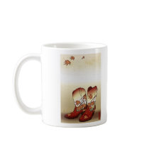 Fall Boots with Maple Leaf Motif mugs