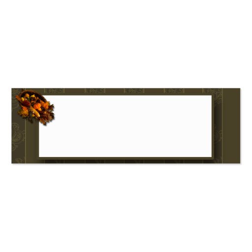 Fall Bounty Cornucopia Thanksgiving Placecard Business Card (front side)