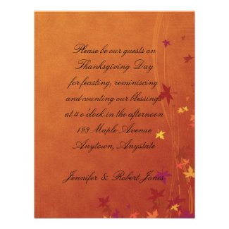 Fall Breezes Thanksgiving Invitation
