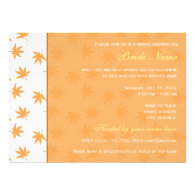 Fall bridal shower party invitation, fall leaves.