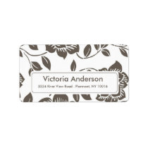 Fall Brown Flowers Return Address Labels.