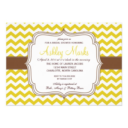 Fall Burt Yellow chevron INvitation