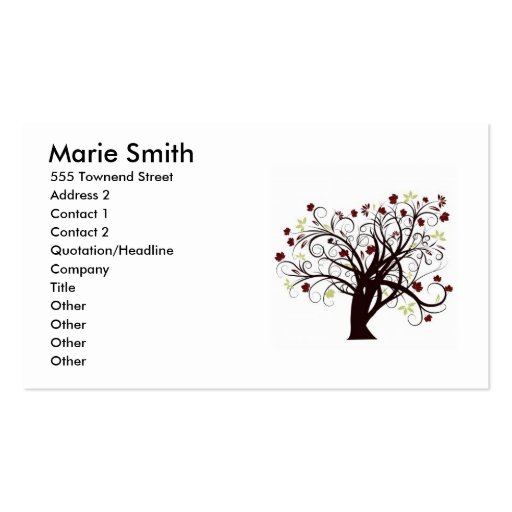 Fall Business Card (front side)